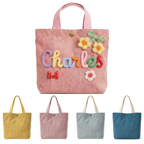 Save 50% on a Personalized Corduroy Tote Bag for Girls