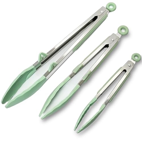 50% Off TOWINGO Silicone Kitchen Tongs Set 3-Piece