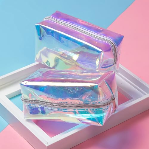 50% Off Rainbow Holographic Makeup Bag – Clear TPU Pouch - Image 5