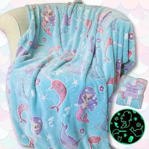 55% Off: Glow-in-the-Dark Mermaid Throw Blanket Only $9.99