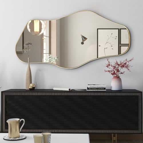 47" Irregular Wall Mirror with Gold Frame – Save 40%
