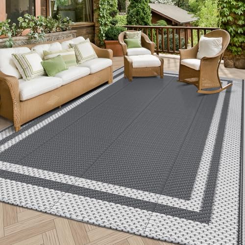 47% Off HappyTrends Outdoor Rug Reversible 5x8 ft