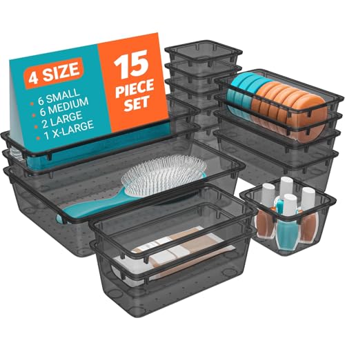 33% Off SpaceHacks 15-Piece Clear Drawer Organizer Set