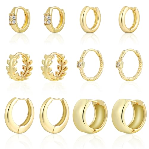 50% Off HILXURY Gold Huggie Hoop Earrings Set