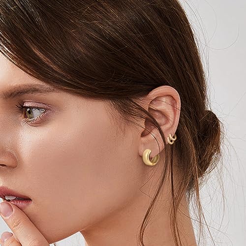 50% Off HILXURY Gold Huggie Hoop Earrings Set - Image 3