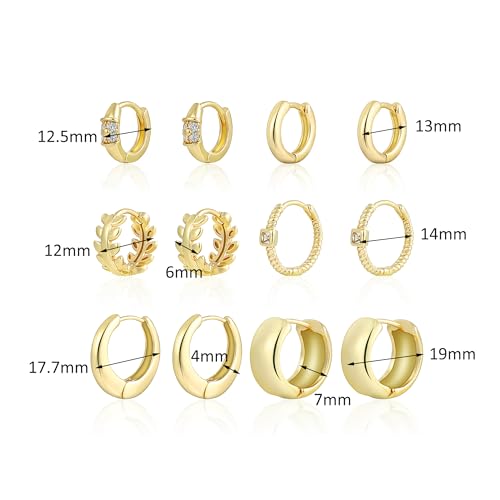 50% Off HILXURY Gold Huggie Hoop Earrings Set - Image 6