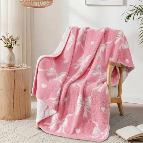 42% Off WRENSONGE Pink Diamond Bowknot Throw Blanket