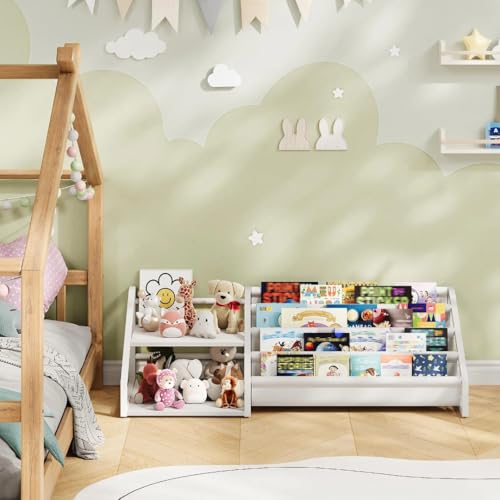 CHOEZON Kids Bookshelf with 2 Shelves & Sling Rack - Image 3