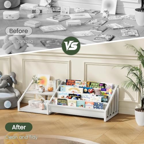 CHOEZON Kids Bookshelf with 2 Shelves & Sling Rack - Image 6