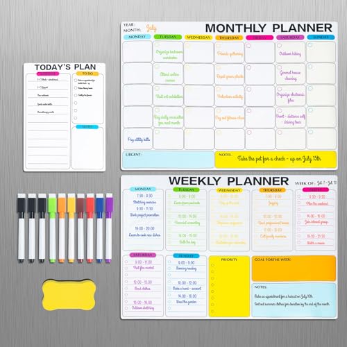 50% Off 3-Pack Dry Erase Calendar for Fridge with Markers