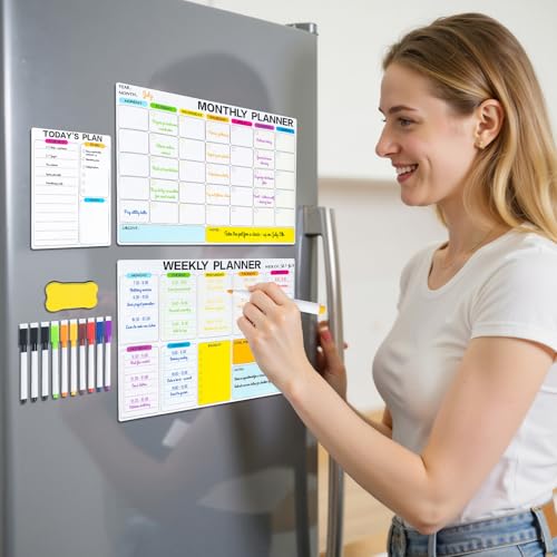 50% Off 3-Pack Dry Erase Calendar for Fridge with Markers - Image 2