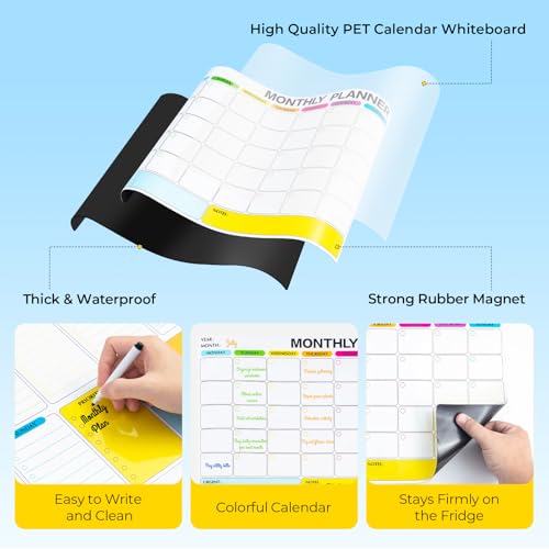 50% Off 3-Pack Dry Erase Calendar for Fridge with Markers - Image 3