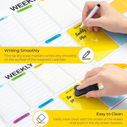 50% Off 3-Pack Dry Erase Calendar for Fridge with Markers - Image 4