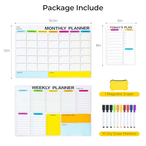 50% Off 3-Pack Dry Erase Calendar for Fridge with Markers - Image 5
