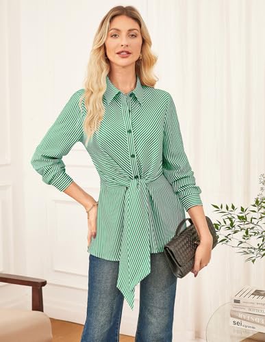 46% Off GRACE KARIN Striped Peplum Work Blouse - Image 3