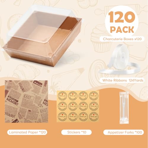 50% Off 120 Mini Charcuterie Boxes with Clear Lids - Image 2