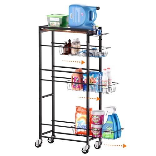 46% Off Slim Rolling Storage Cart with Pull-Out Baskets