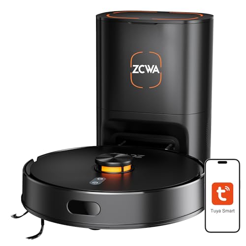 73% Off ZCWA Robot Vacuum with 10000Pa Suction & Self-Emptying