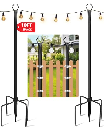 43% Off HEMMOTOP 10FT String Light Poles for Patio