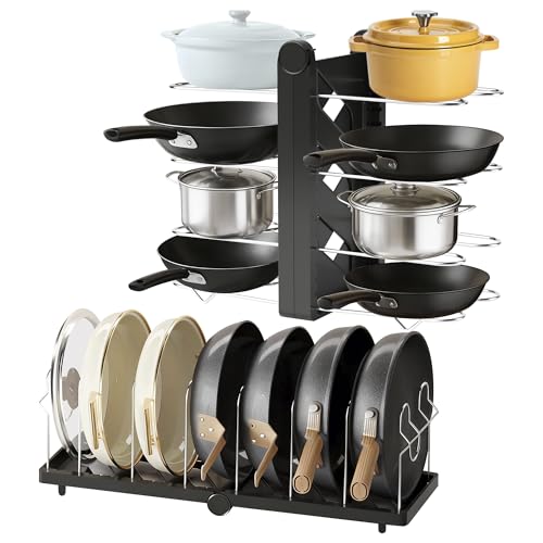 30% Off Foldable Pots & Pans Organizer for Kitchen Cabinets