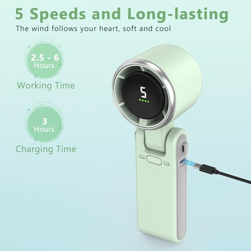 50% Off Portable Turbo Fan with 5 Speeds & LED - Image 5