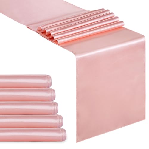 5-Pack Rose Gold Satin Table Runners at $9.99