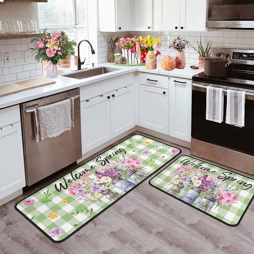 30% Off Spring Kitchen Rugs Set of 2 Non Slip Mats