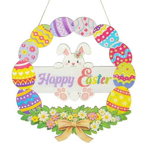 43% Off Easter Wooden Wreath for Front Door Decor
