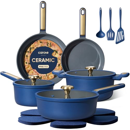 65% Off CAROTE 16-Piece Ceramic Nonstick Cookware Set