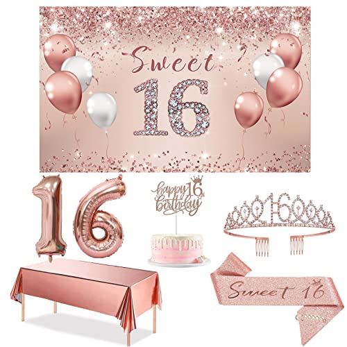 5% Off Sweet 16 Birthday Party Decorations Set for Girls