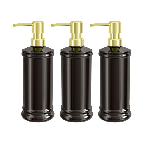 Set of 3 Black Soap Dispensers, Rust-Proof Pumps, Under $10