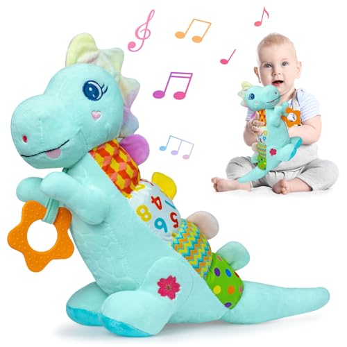 55% Off Baby Dino Plush Musical Toy with Rattle & Teether