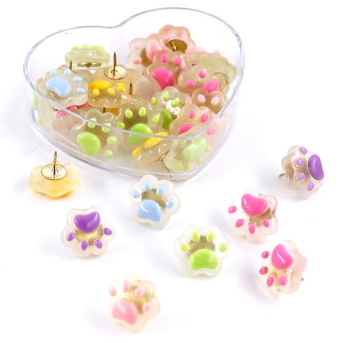 50% Off Glow Cat Paw Push Pins - Perfect for Corkboards