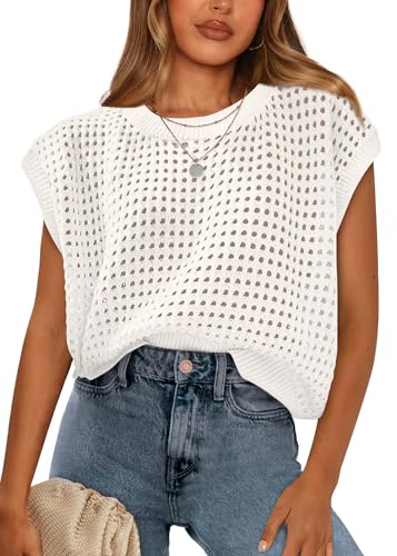 58% Off WIHOLL Women's Crochet Cap Sleeve Top