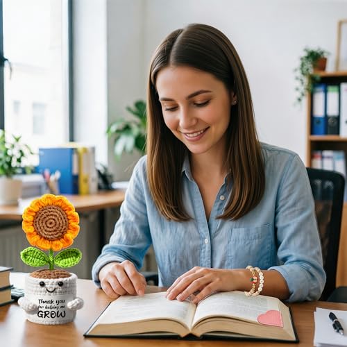 27% Off Teacher Appreciation Gifts Set with Crochet Sunflower - Image 3