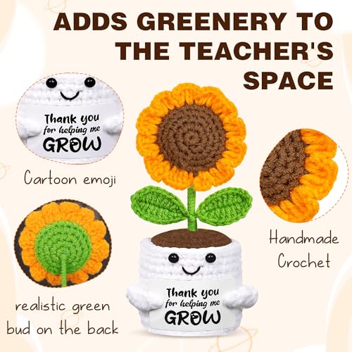 27% Off Teacher Appreciation Gifts Set with Crochet Sunflower - Image 4