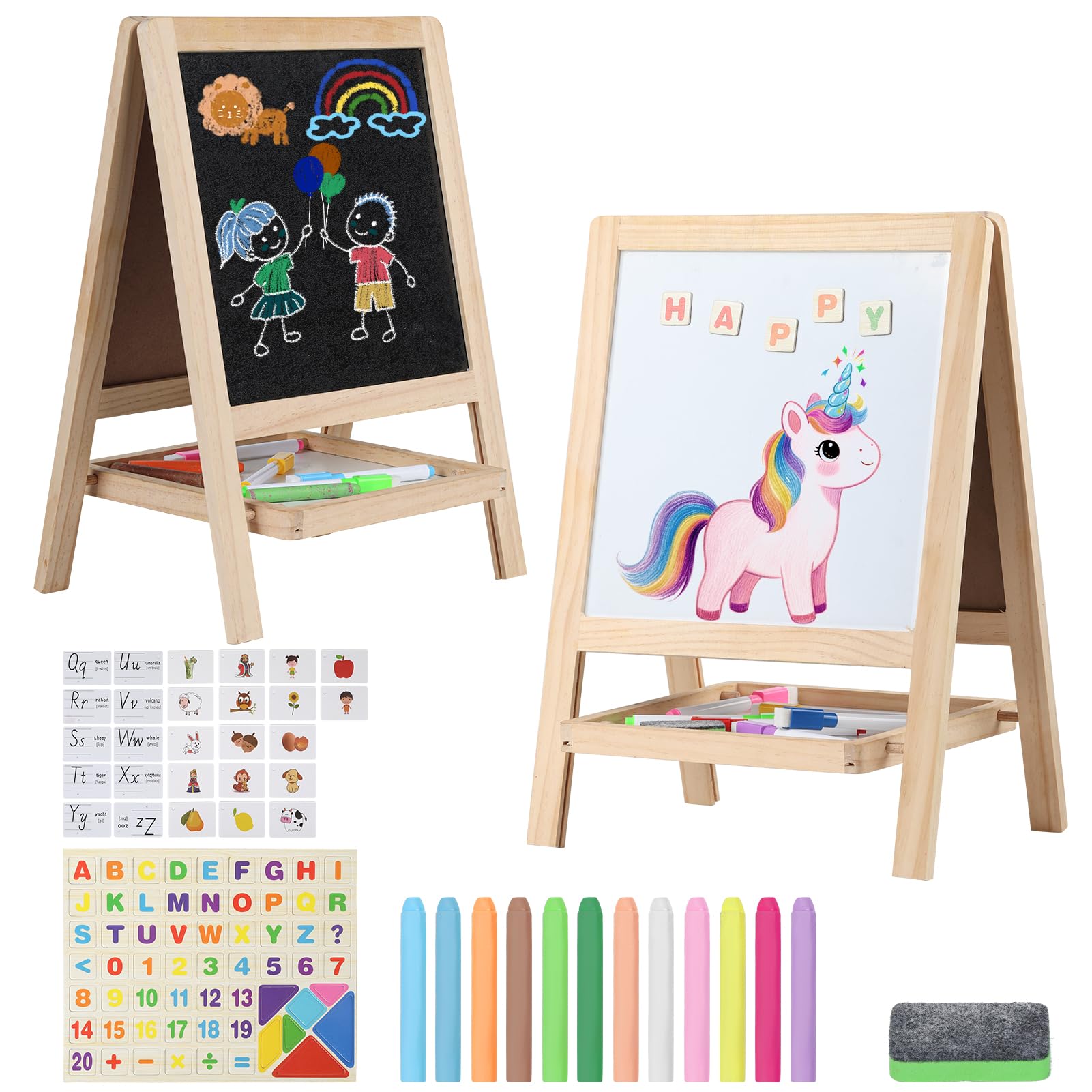 50% Off 4-in-1 Wooden Art Easel for Toddlers 2-4 with Code