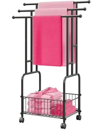 27% Off Freestanding Towel Rack with Wheels & Basket - Image 2