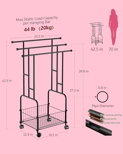 27% Off Freestanding Towel Rack with Wheels & Basket - Image 3