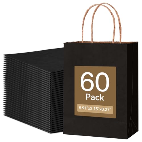 5% Off 60-Pack Small Kraft Gift Bags with Handles