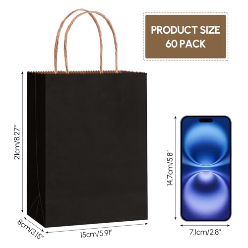 5% Off 60-Pack Small Kraft Gift Bags with Handles - Image 2