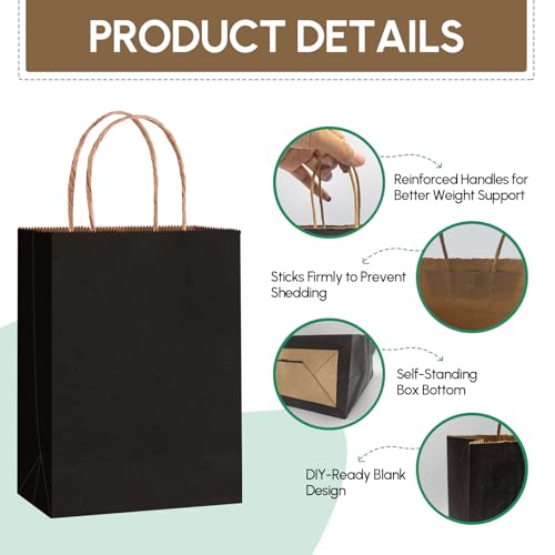 5% Off 60-Pack Small Kraft Gift Bags with Handles - Image 3