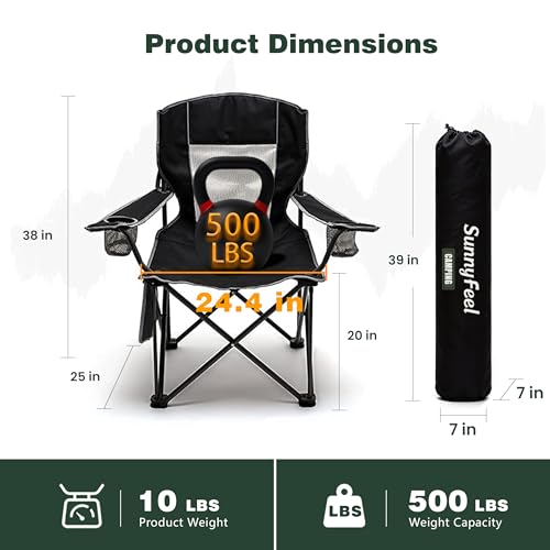 50% Off SUNNYFEEL Heavy Duty Camping Chair 500lbs - Image 3