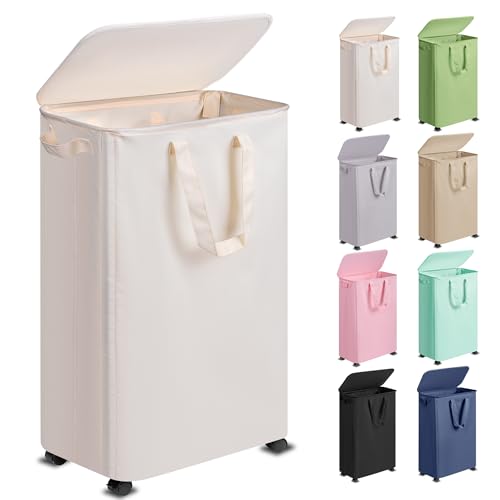 5% Off Vincona Slim Laundry Hamper with Lid & Wheels
