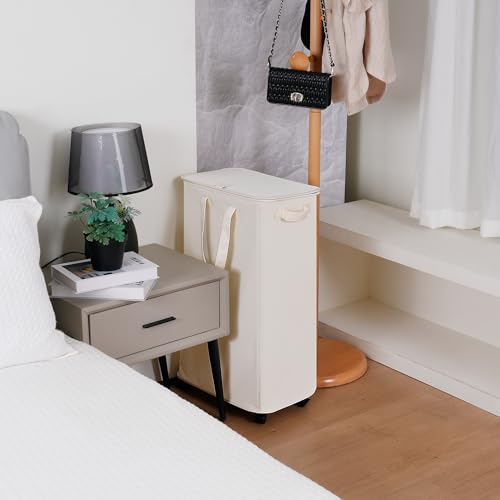 5% Off Vincona Slim Laundry Hamper with Lid & Wheels - Image 2