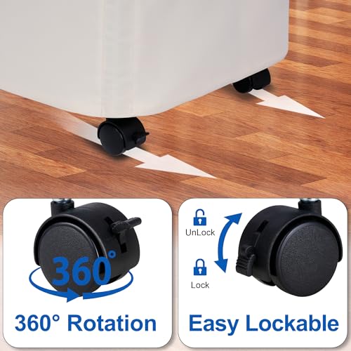 5% Off Vincona Slim Laundry Hamper with Lid & Wheels - Image 4
