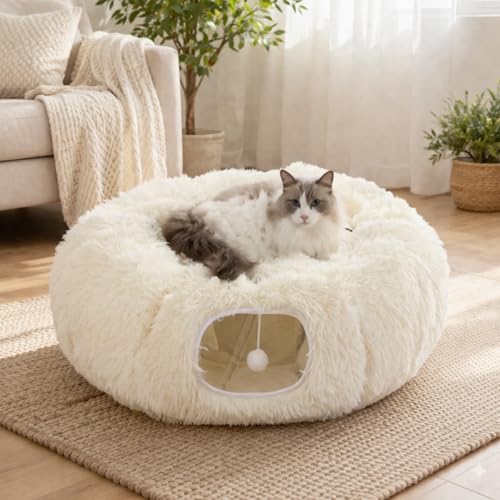 5% Off Grelife Cat Tunnel Bed with Donut Design