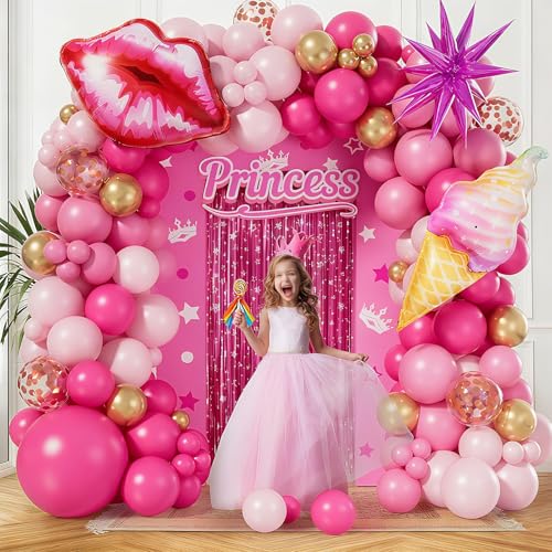 50% Off Hot Pink Balloon Arch Kit for Party Decor