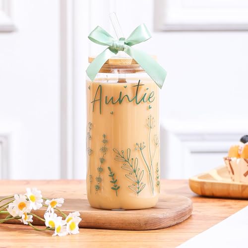 Save with Code: Auntie Bow Glass Cup 16oz Gift - Image 3