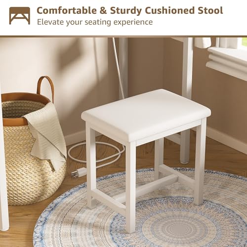 36% Off Girls Vanity Set with LED Mirror & Stool - Image 5